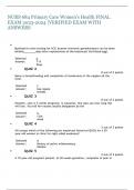 NURS 684 Primary Care Women's Health FINAL EXAM  &vert;VERIFIED EXAM WITH ANSWERS