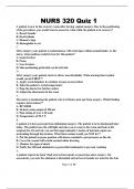 NURS 320 Quiz 1 Questions and answer 100&percnt; verified
