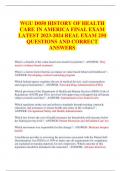 WGU D050 HISTORY OF HEALTH CARE IN AMERICA FINAL EXAM LATEST 2023-2024 REAL EXAM 250  QUESTIONS AND CORRECT  ANSWERS