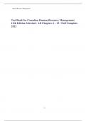 Test Bank for Canadian Human Resource Management 12th Edition Schwind / All Chapters 1 - 13 / Full Complete 2023