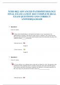 UPDATED NURS 8022 ADVANCED PATHOPHYSIOLOGY FINAL EXAM LATEST 2023 COMPLETE REAL EXAM QUESTIONS AND CORRECT ANSWERS&vert;A&plus; GUARANTEED