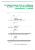 WGU C213 ACCOUNTING FOR DECISION MAKERS LATEST EXAM QUESTIONS  AND CORRECT ANSWERS 
