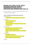 NURSING 3012 EXAM 3 FOCUS TOPICS ANSWERED QUESTIONS RATED A&plus; GUARANTEED SUCCESS 2023&sol;24 &lpar;QUESTIONS AND ANSWERS FROM PAGE 15&rpar;