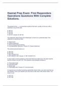 Hazmat Prep Exam&colon; First Responders Operations Questions With Complete Solutions&period;