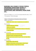 NURSING 3012 EXAM 3 FOCUS TOPICS ANSWERED QUESTIONS RATED A&plus; GUARANTEED SUCCESS 2023&sol;24 &lpar;QUESTIONS AND ANSWERS FROM PAGE 15&rpar;