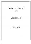 NUR 3123 EXAM (UF) QNS & ANS 20232024