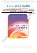 FULL TEST BANK INTRODUCTION TO CRITICAL CARE NURSING 7TH EDITION BY SOLE Questions & Answers 