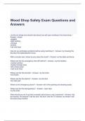 Wood Shop Safety Exam Questions and Answers