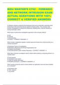 WGU MASTER’S C702 – FORENSIC AND NETWORK INTRUSION EXAM ACTUAL QUESTIONS WITH 100% CORRECT & VERIFIED ANSWERS