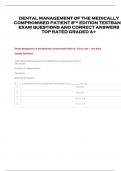 DENTAL MANAGEMENT OF THE MEDICALLY  COMPROMISED PATIENT 8TH EDITION TESTBANK  EXAM QUESTIONS AND CORRECT ANSWERS  TOP RATED GRADED A+