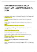 CHAMBERLAIN COLLEGE&period; NR 224  EXAM 1&period; WITH ANSWERS &vert; GRADED A&plus;  &vert; 2024 