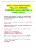 WGU C268 SPREADSHEETS FINAL OA 200 EXAM  QUESTIONS AND ANSWERS | A  GRADE PASS!!
