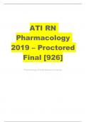 ATI RN Pharmacology 2019 – Proctored Final exam