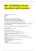 MIC 102 Middie 2 Exam Questions with Answers 