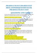 PHARMACOLOGY250+HESI EXIT  HESI ANSWERSQUESTION BANK  /PHARMACOLOGY EXIT QUESTIONS AND CORRECT