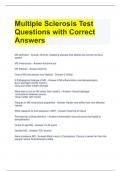 Multiple Sclerosis Test Questions with Correct Answers 