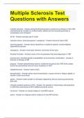 Multiple Sclerosis Test Questions with Answers 