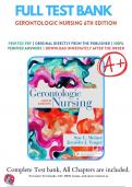 Test Bank Gerontologic Nursing 6th Edition (Meiner, 2019) Chapter 1-29 | All Chapters