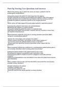 Post-Op Nursing Care Questions And Answers