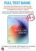 Test Bank For Introduction to Critical Care Nursing 8th Edition by Mary Lou Sole (2021/2022) ,9780323641937, Chapter 1-21 Complete Questions and Answers A+