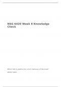 NSG 6420 Week 8 Knowledge Check, South University