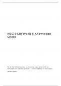 NSG 6420 Week 6 Knowledge Check, South University