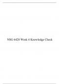 NSG 6420 Week 4 Knowledge Check, South University