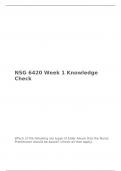 NSG 6420 Week 1-10 Knowledge Check, South University
