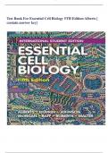 Test Bank For Essential Cell Biology  5TH Edition Alberts - All Chapters GradedA+ [contains answer key]