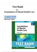Foundations of Mental Health Care 8th Edition by Morrison-Valfre Test Bank All Chapters 1-33.