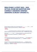 DBIA EXAM 2 LATEST 2023 – 2024 ACTUAL EXAM 200 QUESTION AND CORRECT ANSWERS VERIFIED ANSWERS ALREADY GRADED A+