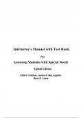 Instructor Manual With Test Bank Assessing Students with Special Needs 8th Edition By James A. McLoughlin (All Chapters 100% Original Verified)