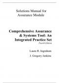 Solutions Manual For Assurance Practice Set for Comprehensive Assurance & Systems Tool 4th Edition By Laura R. Ingraham (All Chapters, 100% original verified, A+ Grade)