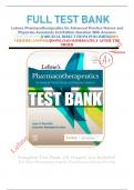               FULL TEST BANK Lehnes Pharmacotherapeutics for Advanced Practice Nurses and Physician Assistants 2nd Edition Question With Answers 