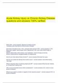 Acute Kidney Injury vs Chronic Kidney Disease questions and answers 100% verified. Define AKI - correct answers.-Spectrum of kidney issues -Includes acute renal failure & renal function changes Give three examples of pre-, intra-, and post-renal causes of
