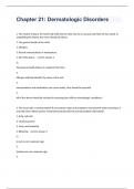 Chapter 21 Dermatologic Disorders question and answers graded A+ 