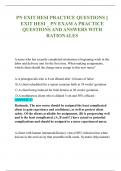 PN EXIT HESI PRACTICE QUESTIONS &vert;&vert;  EXIT HESI &lowbar; PN EXAM A PRACTICE  QUESTIONS AND ANSWERS WITH  RATIONALES