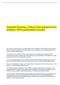 Adaptive Quizzing&colon; Critical Care questions and answers 100&percnt; guaranteed success&period;