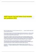 ASEP Sports First Aid Online Quiz Answers and questions 2023.