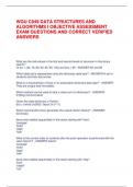 WGU C949 DATA STRUCTURES AND ALGORITHMS I OBJECTIVE ASSESSMENT EXAM QUESTIONS AND CORRECT VERIFIED ANSWERS 