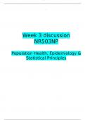 Week 3 discussion NR503NP  Population Health, Epidemiology & Statistical Principles 