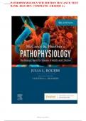 PATHOPHYSIOLOGY 9TH EDITION MCCANCE TEST BANK  2023 100% COMPLETE  GRADED A+