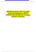 799 RN Exit Exam  Correctly Answered Questions LATEST UPDATE 2023-2024