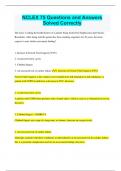 NCLEX 75 Questions and Answers Solved Correctly