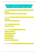 NC Property and Casualty State Exam Questions and Answers 100&percnt; Pass