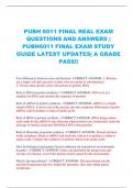PUBH 6011 FINAL REAL EXAM QUESTIONS AND ANSWERS |  PUBH6011 FINAL EXAM STUDY  GUIDE LATEST UPDATES| A GRADE PASS!!