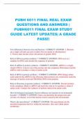 PUBH 6011 FINAL REAL EXAM QUESTIONS AND ANSWERS &vert;  PUBH6011 FINAL EXAM STUDY  GUIDE LATEST UPDATES&vert; A GRADE PASS&excl;&excl;