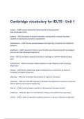 IELTS Cambridge vocabulary Unit 1Questions and Correct Solutions (A+ GRADED ALL VERIFIED)