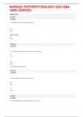 NURS231 PATHOPHYSIOLOGY 2023 Q&A  100&percnt; VERFIED