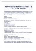 TCFP FIREFIGHTER I/II CHAPTERS 1-5  TEST EXAM 2023-2024